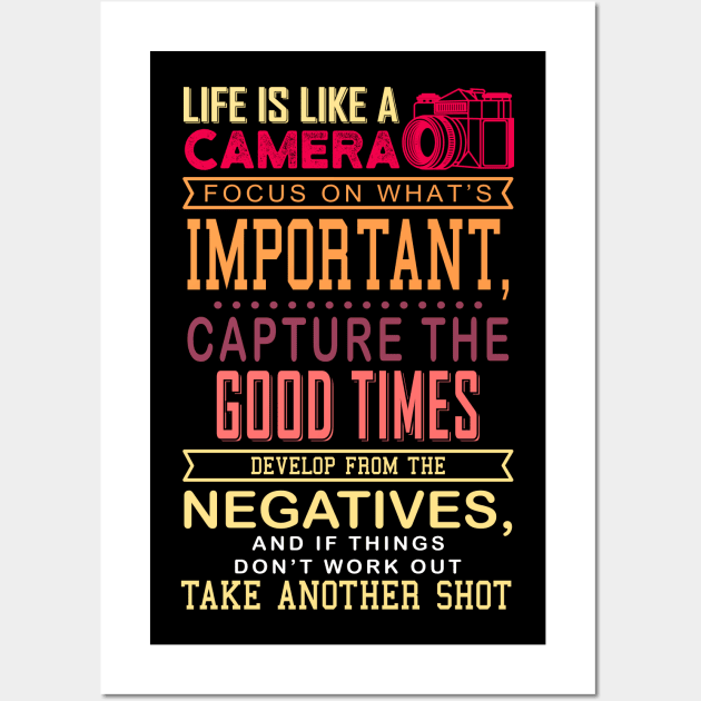 Life Is Like A Camera Gift Wall Art by Delightful Designs